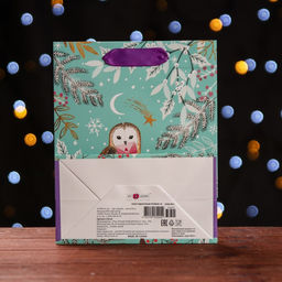 Пакет подарочный Зимняя совушка, люкс 18 х 22,3 х 10 см - Simaland фото 2