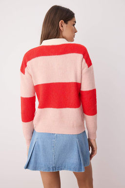 Lacivert Yumusak Dokulu Polo Yaka Triko Kazak TWOAW26KZ00038 - Trendyolmilla фото 11