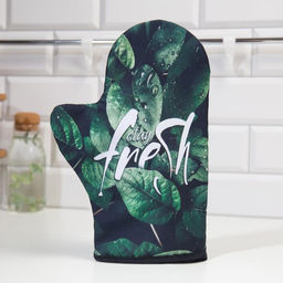 Варежка-прихватка Доляна Грин фрэш 24х32см,габардин, 35% х/л, 65% п/э, ватин 250г/м2