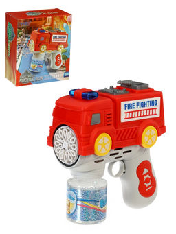 Генератор мыльных пузырей Пожарная машина, световые эффекты, работает от батареек