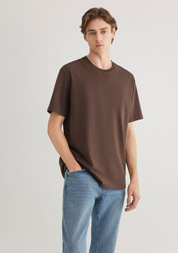 Kahverengi Basic Tisort