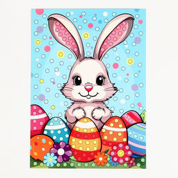 Цена за 2 шт. Аппликация жемчужными полубусинами «Пасха: зайка»