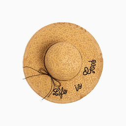 Шляпа женская MINAKU Life is good с надписью, размер 54-56, бежевая