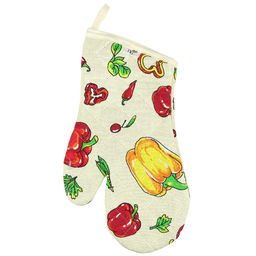 Кухонный комплект Перцы: прихватка-варежка 15х30см + прихватка 20х20см, рогожка 171г/м2, хлопок 100%, наполнитель - ватин 280г/м2, на пластмассовом подвесе, Домашняя мода (Россия) фото 2