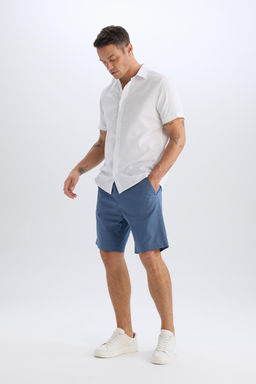 %100 Pamuk Regular Fit Gabardin Bermuda _ort - Defacto фото 2