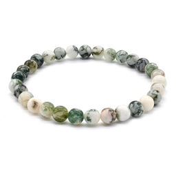 Браслет из агата мохового шарик 6мм