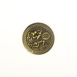 Цена за 2 шт. Монета сувенир знак зодиака «Водолей», d=2.5 см