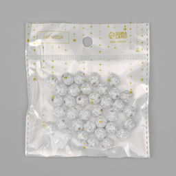Цена за 2 шт. Бусины для творчества пластик «Шар зиг-заг», бело-серебристые, набор 20 г, 1×1×1 см