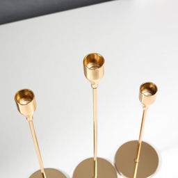 Набор подсвечников на 1 свечу «Классика», 3 шт., под золото, 24.5×7.7×7.7 см, 29.5×7.7×7.7 см, 34.5×7.7×7.7 см