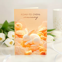 Открытка 4 шоколадки "Кому-то очень милому (зайка)"