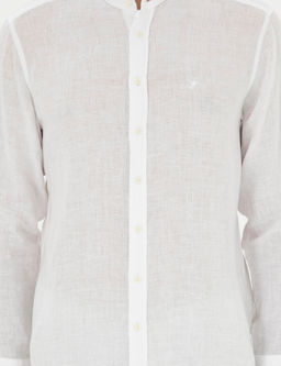 Beyaz Regular Fit %100 Keten G_mlek