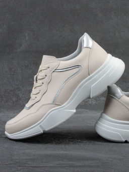 03-YJ435-2 BEIGE Кроссовки женские (натуральная кожа)