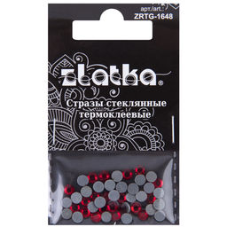 Страз клеевой Zlatka ZRTG-1648 SS16 цветные 3.9 мм стекло 5 x 48 шт в пакете с картонным еврослотом №19 красный (Siam)