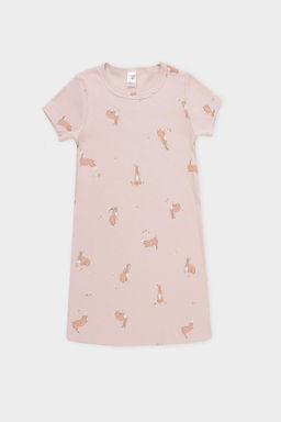 Crockid _ К 1156/бежевый,кролики и цветы сорочка для дев