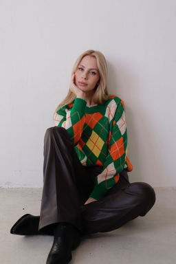 10664 Джемпер с ромбами зелёный - Martichelli фото 17