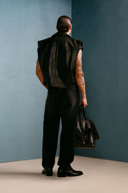 CHALECO BIKER PIEL WILLY CHAVARRIA X ZARA / Negro  фото 3