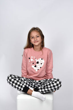 Пижама для девочки 91232ф черный/черная клетка 990 Lets go - Let's go фото 6