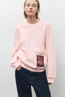 COTTON SWEATSHIRT WITH LABEL - Zara фото 2