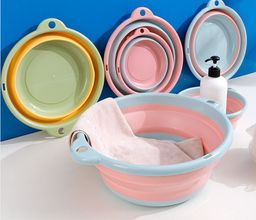 Складной силиконовый тазик, цвет микс