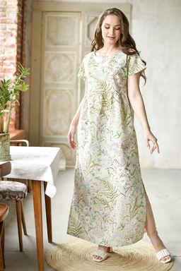 Женское платье полулён жёлтый 1921 (24)