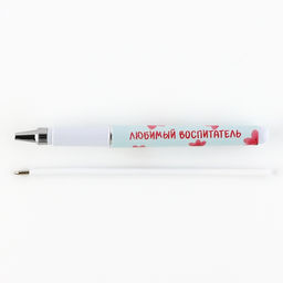 Цена за 10 шт. Ручка шариковая, синяя паста пластик с колпачком 1.0 мм Самый лучший воспитатель - Artfox фото 3