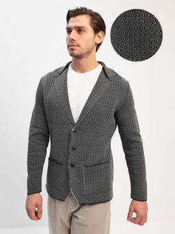 Кардиган мужской GREG G136Z-KF-зигзаг (чёрн./белый)  фото 8