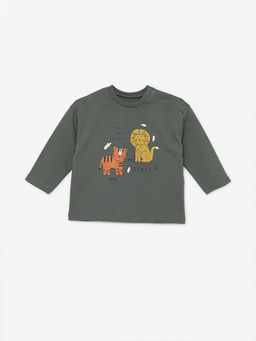 Bisiklet Yaka Uzun Kollu Bask?l? Erkek Bebek Sweatshirt 2li - Waikiki фото 2