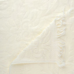 Полотенце махровое "Вензель" 90х180см, хлопок 100%, с бахромой, молочный (Китай)