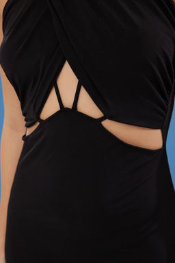 TRENDYOLMILLA Siyah Cut Out/Pencere Detayl? Orme Elbise TPRSS25EL00020  фото 5