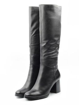 02-K82-D1 BLACK Сапоги зимние женские (натуральная кожа, натуральный мех (еврозима))