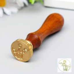 Печать для сургуча с деревянной ручкой «Маленький принц и лис», 9×2.5×2.5 см