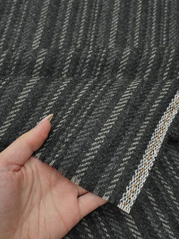Шерсть пальтово-костюмная Твид Полосы цв.черный, ш.1.5м, шерсть-40%, п/э-60% - Купава фото 12