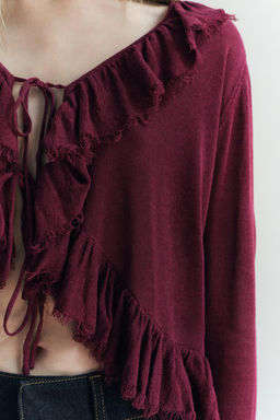 RUFFLED KNIT BLOUSE - Zara фото 3