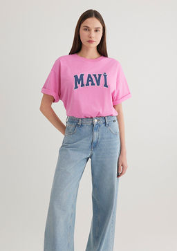 Mavi Logo Bask?l? Pembe Tisort  фото 3