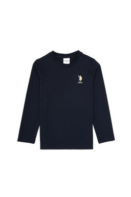 Erkek _ocuk A__k Lacivert Basic Bisiklet Yaka Sweatshirt Sepette S_rpriz _ndirim