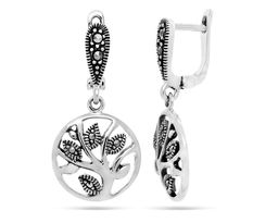 Серьги из серебра марказит, SL-AGA1617