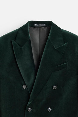 VELVET DOUBLE-BREASTED BLAZER - Zara фото 9