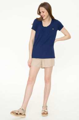 Женская темно-синяя футболка с V-образным вырезом Basic - U.s. polo assn фото 16