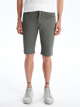 Slim Fit Gabardin Erkek Bermuda ?ort