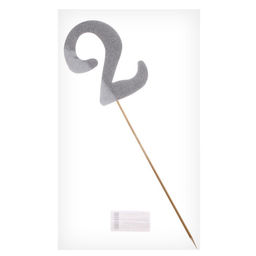 Цена за 6 шт. Топпер в торт 2, цвет серебро - Страна карнавалия фото 3