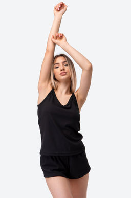 Женская пижама с шортами в рубчик Happyfox