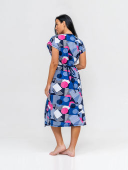 Халат женский, цвет голубой синий розовый