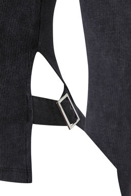 Antrasit Eskitme/Soluk Efektli Fitted/Vucud Otruan Aksesuar Detayl? Esnek Orme Bluz TWOAW26BZ00111 - Trendyolmilla фото 6