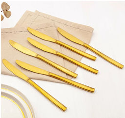 Набор ножей 6шт 22см золотое напыление, нержавеющая сталь - Family фото 2