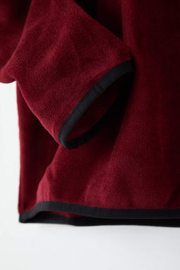 Bordo Regular/Normal Kesim Dik Yaka Fermuarl? Dikis Detayl? Polar Sweatshirt TMNAW26SW00036
