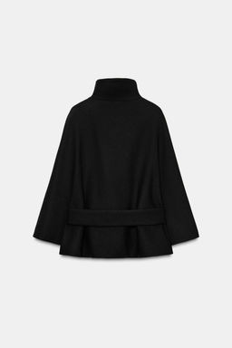 SHORT WOOL COAT WITH CAPE SLEEVES AND BELT - Zara фото 9