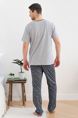 Пижама мужская из футболки с коротким рукавом и брюк из кулирки Генри антрацит - Амадэль фото 7