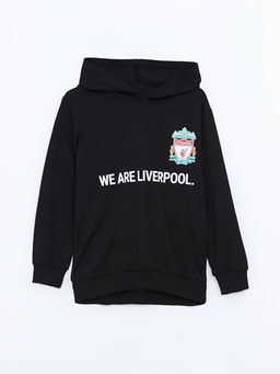 Kap??onlu Liverpool Bask?l? Erkek ?ocuk Sweatshirt
