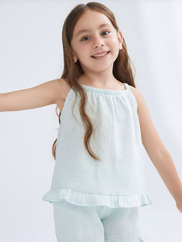 Nak??l? K?z ?ocuk Bluz ve ?ort 2li