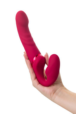 Безремневой страпон LOVENSE Lapis, с вибрацией, силикон, красный, 23 см